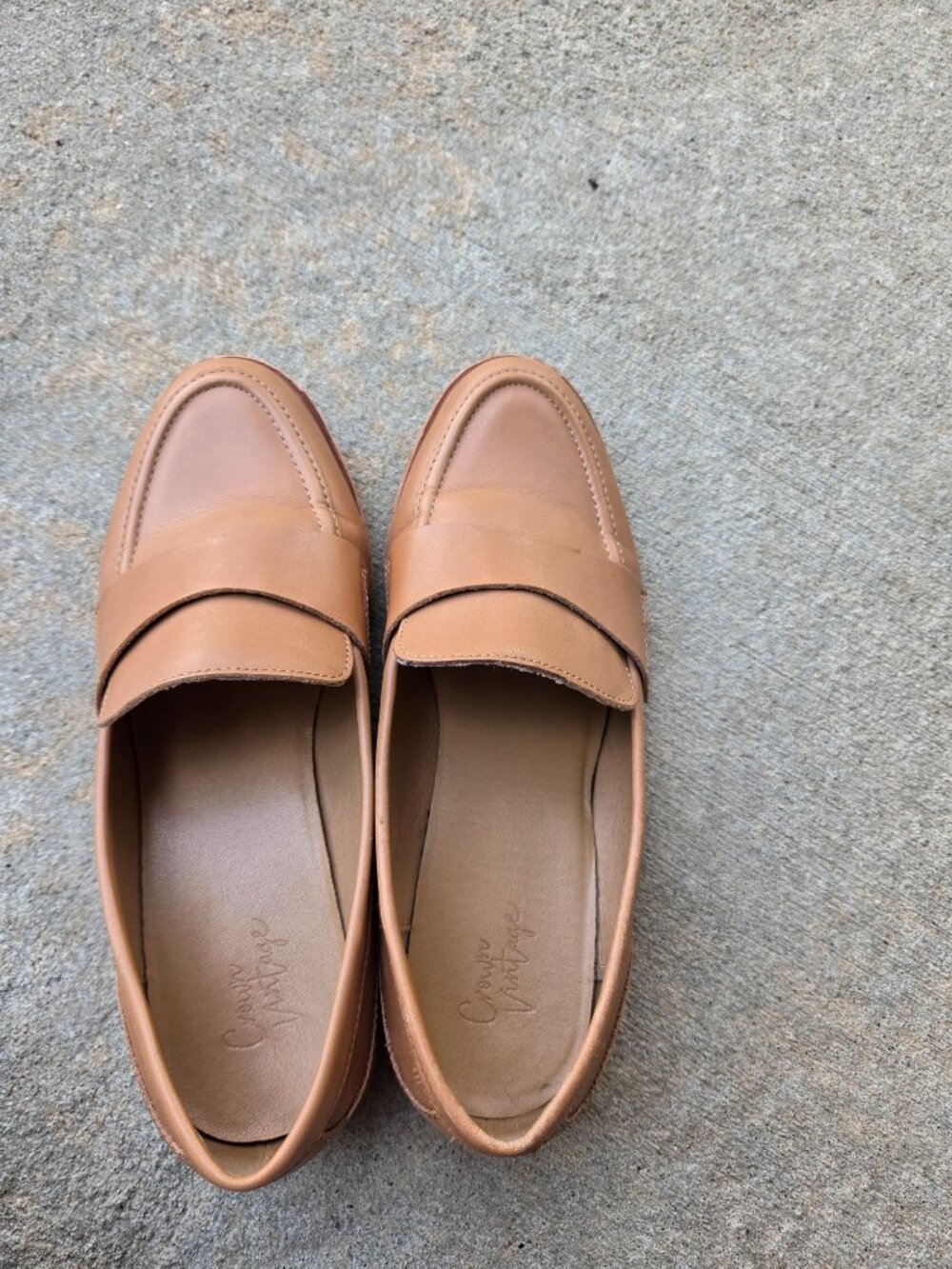 Crown Vintage Brwn Leather Loafers "Lornita" Shoes WM Size 9 Preppy Academia - Picture 2 of 5